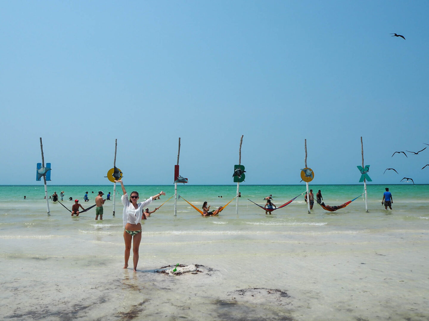 Holbox Mexico beach sign